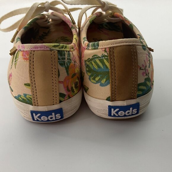 Keds Rifle Paper Collab Sz 6 Floral Canvas Sneakers Shoes Preppy Cottage* Read - Picture 9 of 15